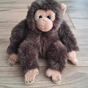 Vintage Plush Monkey, Handmade in Germany, Handmade Plush Monkey, Collectible Soft Toy Gift, Handmade Stuffed Monkey, Monkey Gift, Vintage,
