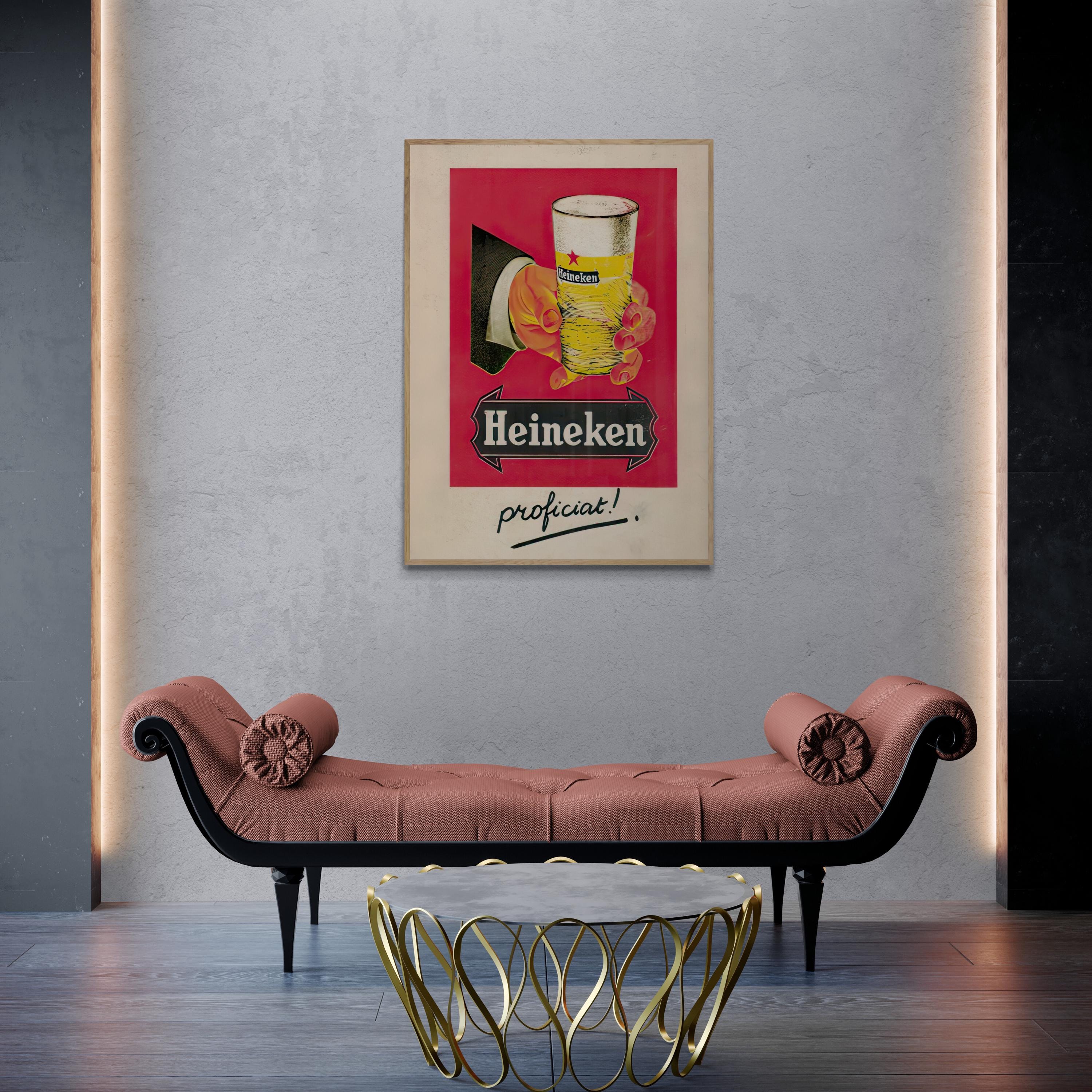 Vintage Heineken Beer Poster: Retro Bar Art Print (digital