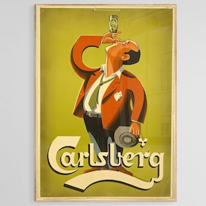 Carlsberg Beer Vintage Poster: Retro Home Decor (Digital Print)