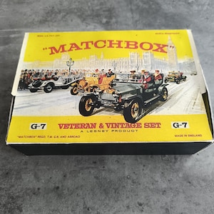 Matchbox G-7 Veteran & Vintage Set, Matchbox Gift Set, Matchbox Veteran Set, Vintage Gift, Lesney Matchbox, Diecast Cars Original Packaging