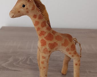ヴィンテージ シュタイフ キリン ぬいぐるみ：1960年代 ベルベット素材