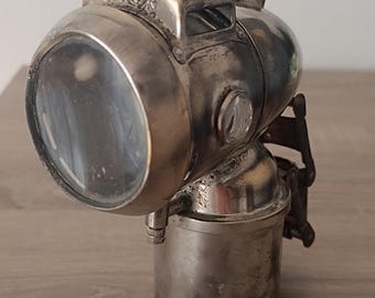 Vintage 1930er Jahre Karbid-Fahrradlampe: Antikes Patina-Dekor