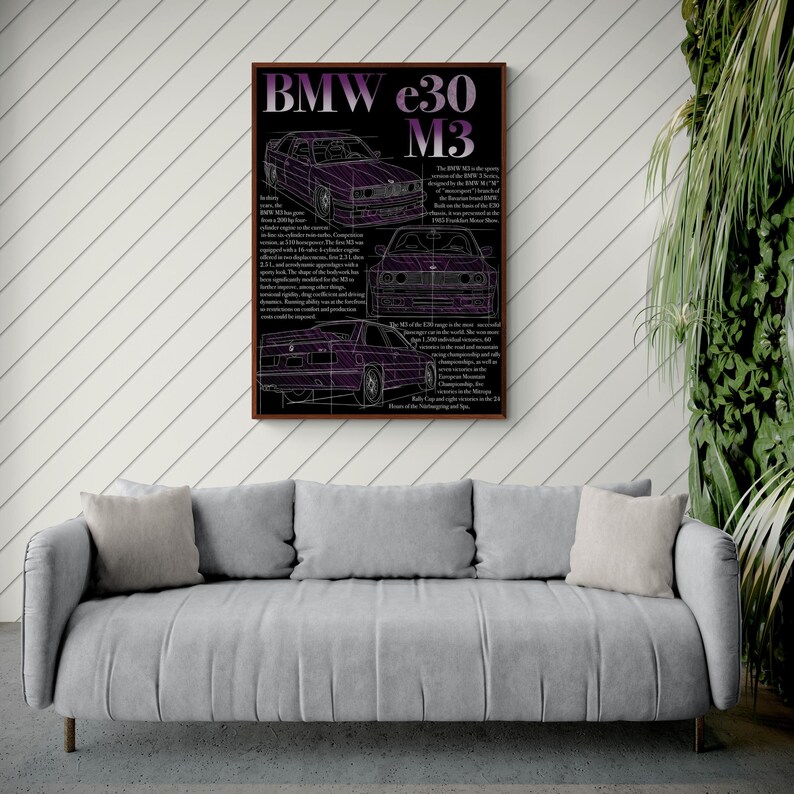 BMW E30 M3 Blueprint Poster: Vintage Car Art (digital Print) - Etsy ...
