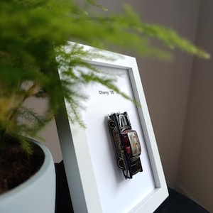 Chevy 1955 Custom, Hot Wheels, woondecoratie, wanddecoratie, 3D-auto in frame, vintage auto, muscle car, auto-ontwerp, cadeau Hot Wheels, racewagen,