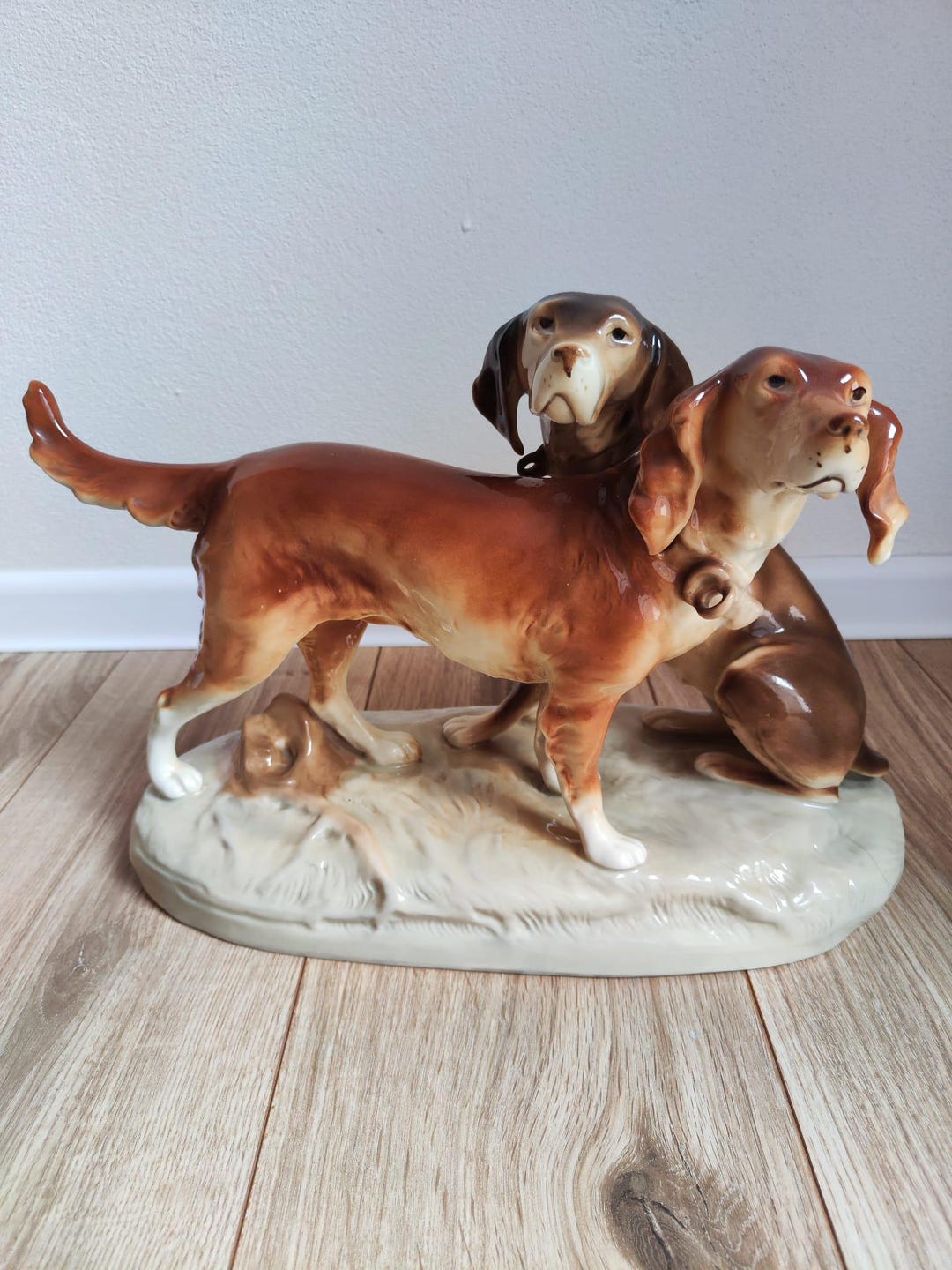 Royal Dux Vintage Porcelain Hunting Dogs Figurine - Etsy