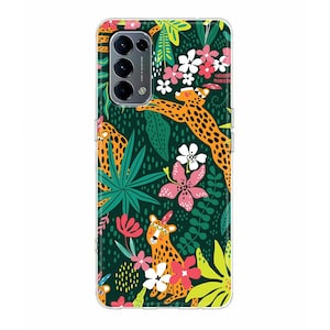 Leopard exotic tropical jungle soft Silicone Phone Case for Oppo Reno 7 6 Pro Find X5 Pro X3 Lite Oppo casing A93 A73 A57s A55 A53 A51 A16