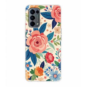 Colorful Flowers Silicone Phone Case for Oppo Reno 7 6 Pro Find X5 Pro X3 Lite Oppo casing A93 A73 A57s A55 A53 A51 A16 floral nature cover