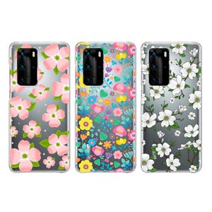 Clear flowers soft silicone Phone Case Huawei P40 Lite Pro P50 P30 P20 P10 P9 P8 Huawei P Smart 2021 2020 2019 Plus Mate 30 Lite 20 10