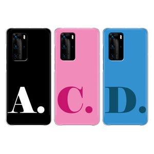 Personalized Initial soft Phone Case Huawei P40 Lite Pro P50 P30 P20 P10 P9 P8 P Smart 2021 2020 2019 Plus Mate 30 Lite 20 10 Custom Letter