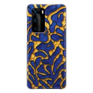 Stained Glass blue Coral soft Phone Case Huawei P40 Lite Pro P50 P30 P20 P10 P9 P8 P Smart 2021 2020 2019 Plus Mate 30 Lite 20 10 abstract