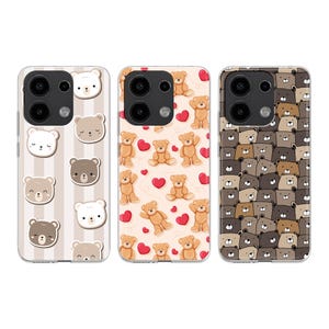 Teddy Bear designs Silicone Phone Case for Xiaomi Redmi Note 13 12 11 10 PRO Plus 9S Xiaomi Mi 8 9 SE Mi 10 Lite Xiaomi 11T Pro 12X brown