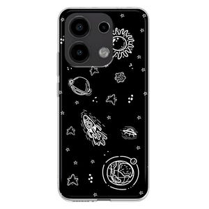 Space Planets and Stars black soft Silicone Phone Case for Xiaomi Redmi Note 13 12 11 10 PRO Plus 9S Mi 8 9 SE Mi 10 Lite Xiaomi 11T Pro 12X
