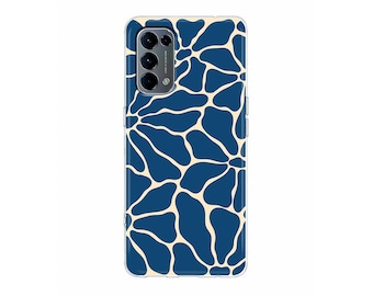 Custodia in silicone per telefono con motivo floreale blu Matisse per Oppo Reno 7 6 Pro Find X5 Pro X3 Lite Custodia per Oppo A93 A73 A57s A55 A53 A51 A16 Custodia per telefono blu