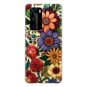 Colorful Flowers soft Phone Case Huawei P40 Lite Pro P50 P30 P20 P10 P9 P8 P Smart 2021 2020 2019 Plus Mate 30 Lite 20 10 floral spring