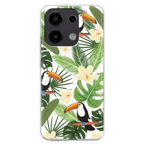 Tropical Toucans soft Silicone Phone Case for Xiaomi Redmi Note 13 12 11 10 PRO Plus 9S Mi 8 9 SE Mi 10 Lite 11T Pro 12X jungle leaves