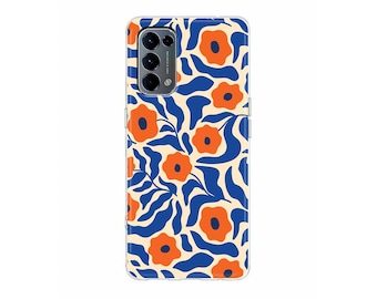 Blue Floral Matisse Silicone Phone Case for Oppo Reno 7 6 Pro Find X5 Pro X3 Lite Oppo casing A93 A73 A57s A55 A53 A51 A16 summer flowers