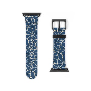 Blue floral matisse Apple Watch Band, Abstract Strap for Women, Gift for Her, Watch Accessories Series 1 5 6 7 8 9 10  38mm 45mm