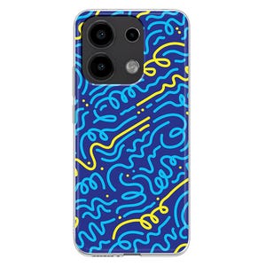 Abstract blue Lines Silicone phone Case for Xiaomi Redmi Note 13 12 11 10 PRO Plus 9S Xiaomi casing Mi 8 9 SE Mi 10 Lite 11T Pro 12X cover