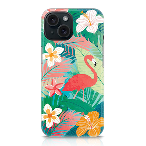 Tropical Flamingo weiche Silikonhülle iPhone 16 Pro Max 15 14 Plus 13 Mini 12 11 10 XS Max XR X 7 8 Plus Dschungelblätter Blumen tropisches Muster