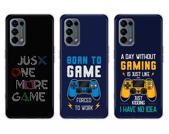 Gaming black Silicone Phone Case for Oppo Reno 7 6 Pro Find X5 Pro X3 Lite Oppo A93 A73 A57s A55 A53 A51 A16 for Gamers
