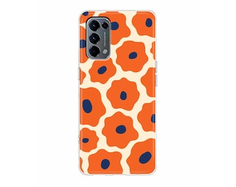 Custodia in silicone Matisse con fiori arancioni per Oppo Reno 7 6 Pro Find X5 Pro X3 Lite Custodia per Oppo A93 A73 A57s A55 A53 A51 A16 floreale estivo