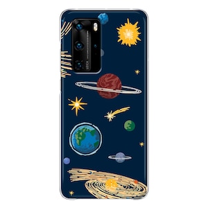 Space Planets and Stars soft Phone Case Huawei P40 Lite Pro P50 P30 P20 P10 P9 P8 P Smart 2021 2020 2019 Plus Mate 30 Lite 20 10 Astronomy