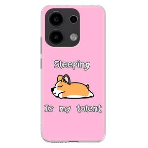 Pink sleeping pet Dog Silicone Phone Case for Xiaomi Redmi Note 13 12 11 10 PRO Plus 9S Mi 8 9 SE Mi 10 Lite Xiaomi 11T Pro 12X puppy cover