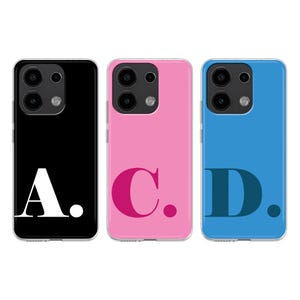 Funda de teléfono con inicial personalizada para Xiaomi Redmi Note 13, 12, 11, 10 PRO Plus, 9S, Mi 8, 9 SE, Mi 10 Lite, Xiaomi 11T Pro y 12X. Monograma de letra personalizado.