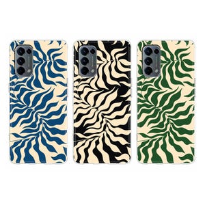 Abstract Leaves soft Silicone Case for Oppo Reno 7 6 Pro Find X5 Pro X3 Lite Oppo Casing A93 A73 A57s A55 A53 A51 A16 Matisse cover blue