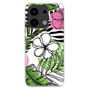 Tropical print leaves and flowers soft Silicone Phone Case for Xiaomi Redmi Note 13 12 11 10 PRO Plus 9S Mi 8 9 SE Mi 10 Lite 11T Pro 12X