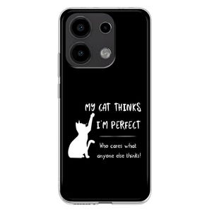 My Cat thinks I'm Perfect black Silicone Case for Xiaomi Redmi Note 13 12 11 10 PRO Plus 9S Xiaomi Mi 8 9 SE Mi 10 Lite Xiaomi 11T Pro 12X