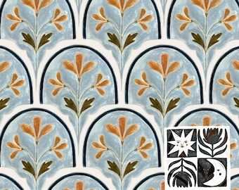 Patrón floral bohemio sin costuras, papel digital ornamental de acuarela, mosaico terroso sin costuras, descarga digital, uso comercial