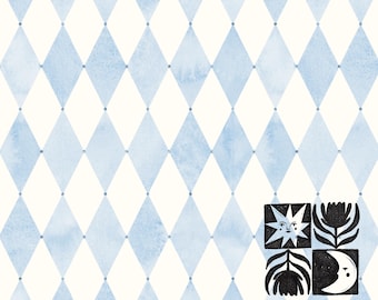 Patrón sin costuras de rombos arlequín azul claro, acuarela suave, papel digital vintage para habitación infantil, descarga digital, uso comercial