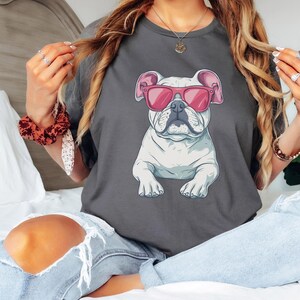 Cute Cartoon Dog Lover Gift, No Text Dog Shirt, Funny Chubby Dog Tee, Cool Dog Sunglasses Shirt, Summer Dog Tee, Summer Pet Shirt