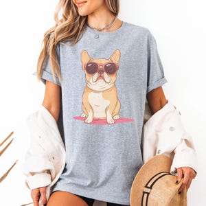 Cute Cartoon Dog Lover Gift, No Text Dog Shirt, Funny Chubby Dog Tee, Cool Dog Sunglasses Shirt, Summer Dog Tee, Summer Pet Shirt