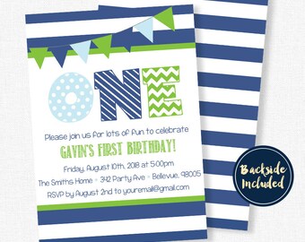 1st birthday invitations boy etsy