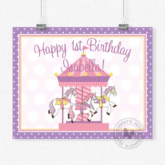Carousel Welcome Sign Carousel Party Decorations Merry Go Round