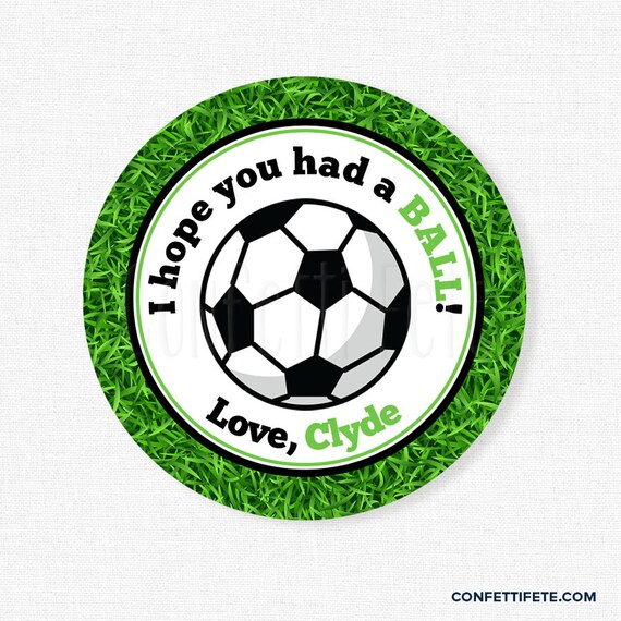 soccer party favor tags soccer birthday party favors hope you had a