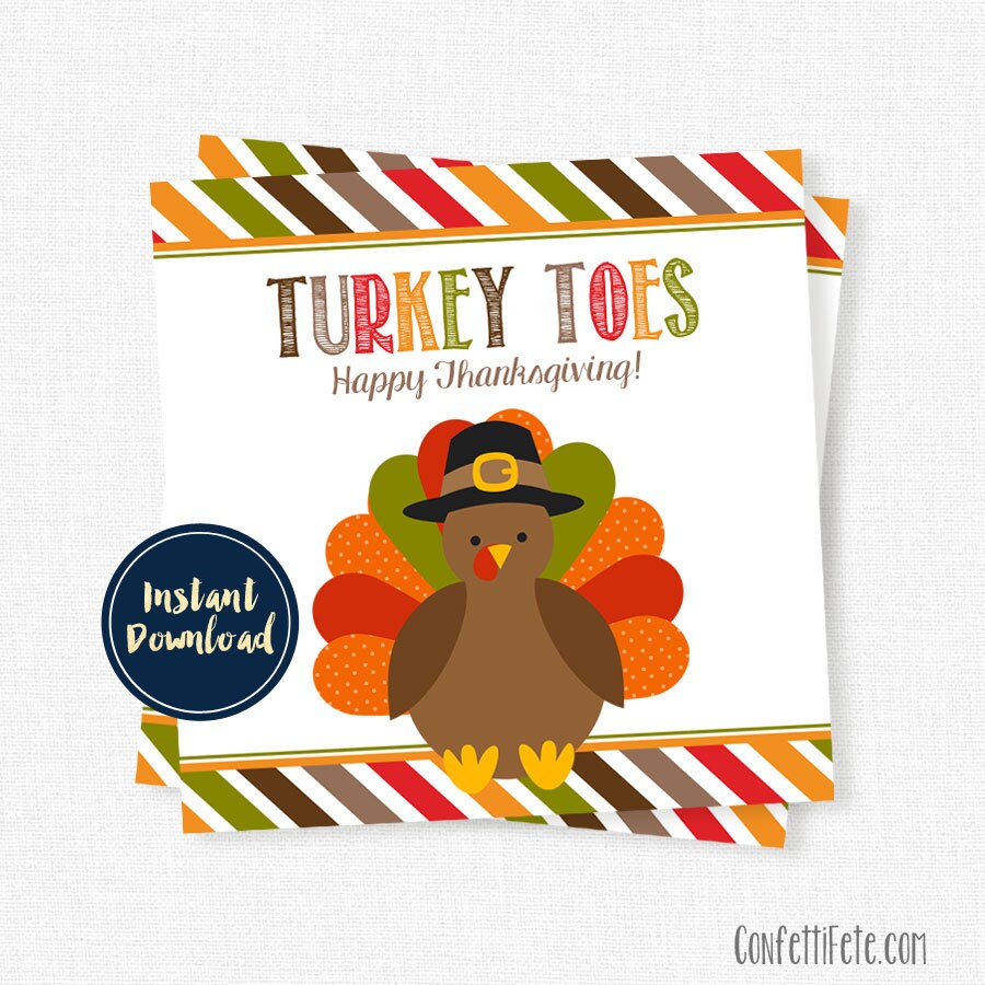 Turkey Toes Tag Thanksgiving Treat Tag Fall Tag Turkey Tag Etsy