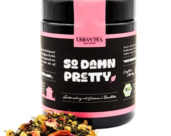 So Damn Pretty – Organic Green Tea with Guarana & Rose Petals | Energy Tea | 50g Premium Tea Blend