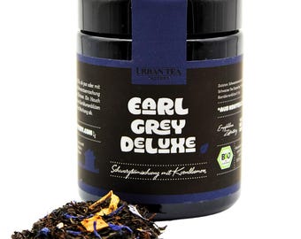 Earl Grey Deluxe – Organic Black Tea with Cornflowers & Bergamot | Classic Earl Grey Tea | 50g Premium Blend