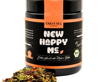 New Happy Me – Organic Puretox Blend with Mate & Nettle | Detox Tea | Energy Tea | 50g Premium Blend