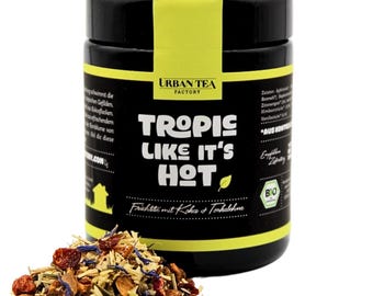 Tropic Like It's Hot – Organic Fruit Tea with Raspberry & Tonka Bean | Fruity Tea | Refreshing Tea | 65g Premium Blend
