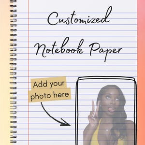 Custom Photo Notebook Paper: Personalized Stationery (Printable & Digital Download PDF)