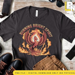Camiseta &quot;Espíritu Ardiente&quot; / Cita inspiradora sobre el fuego / Camiseta gráfica motivacional / Ropa de fuerza interior