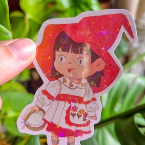 Sticker mignon "Petit chaperon rouge" | Sticker holographique | Illustration mignonne