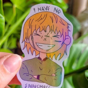 Pegatina de manga "Thorfinn Vinland Saga No tengo enemigos" | Pegatina holográfica | Ilustración de manga | Regalo para los amantes del manga