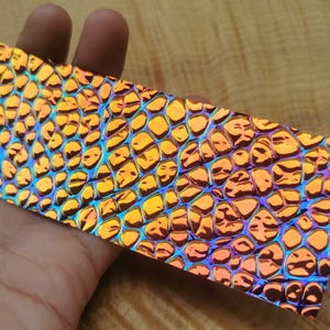Dichroic film red-orange, ring inlay, resin art
