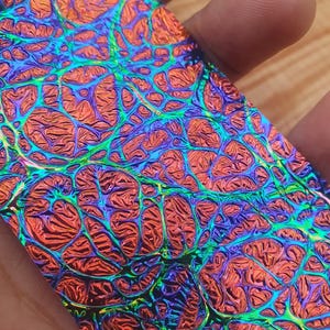 Dichroic film Red Fire, High-quality dichroic, ring inlay, resin art