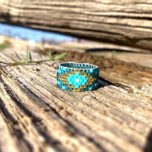 Southwestern Turquoise Beaded Ring
